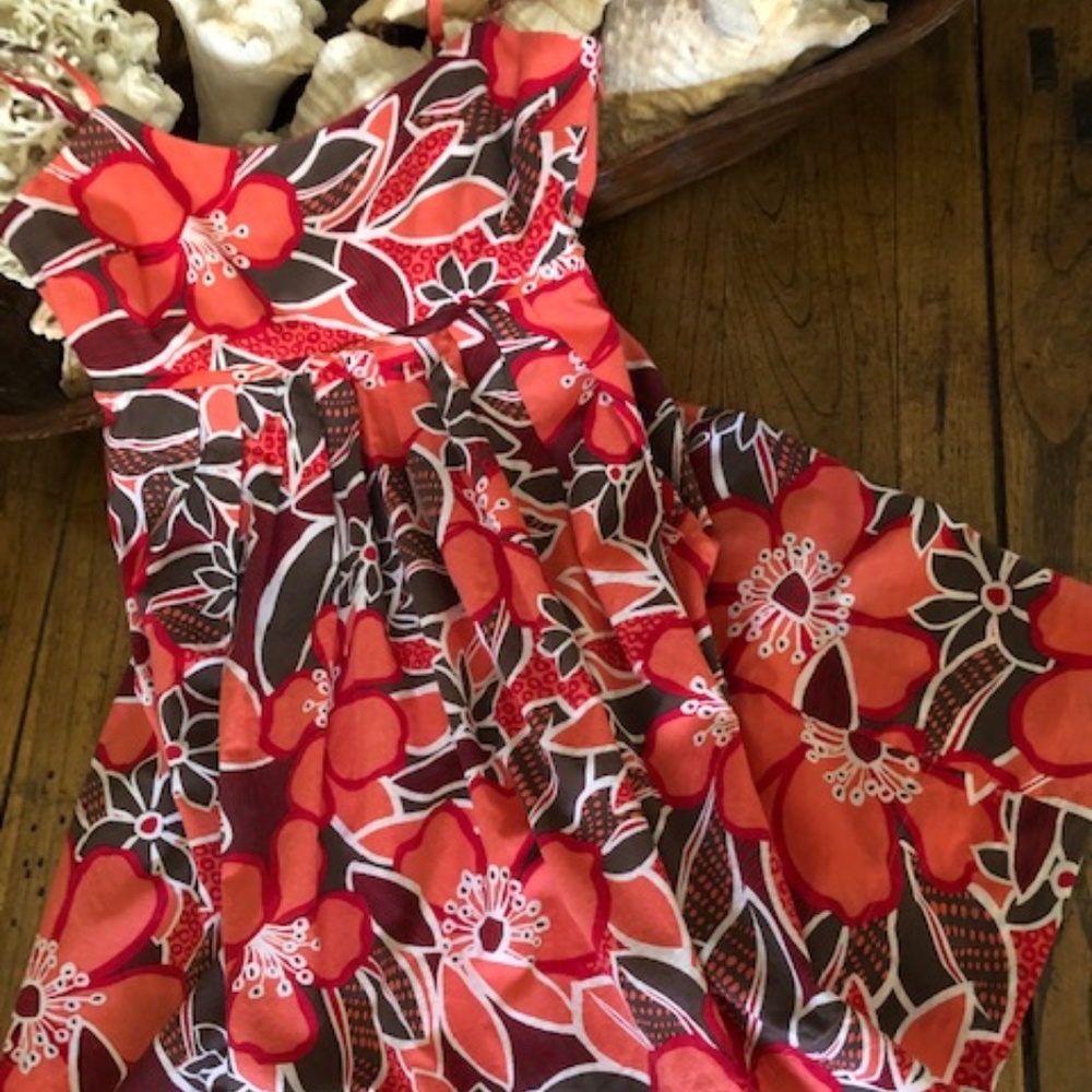 Women's New York & Co Coral Floral Sundress 2